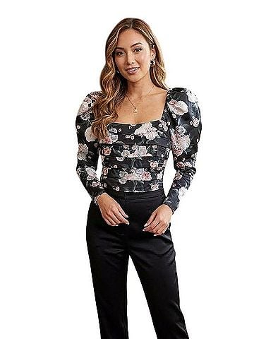 Buddy Love Chloe Puff Sleeve Crop Top Long Sleeve Top (view 1)