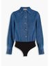 Sandro 100% Cotton Blue Bodysuit Size 2 - photo 4