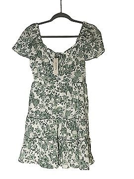 Francesca's Francesca’s Sage Front Tie Mini Dress Casual Dress (view 1)