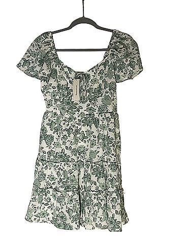 Francesca's Francesca’s Sage Front Tie Mini Dress Casual Dress (view 1)