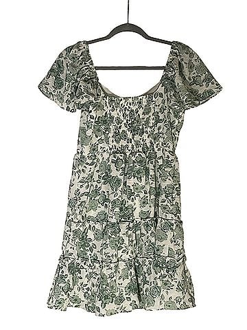 Francesca's Francesca’s Sage Front Tie Mini Dress Casual Dress (view 2)