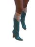 BCBG 100% Leather Print Blue Boots Size 6 - photo 6