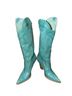 BCBG 100% Leather Print Blue Boots Size 6 - photo 1