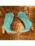 BCBG 100% Leather Print Blue Boots Size 6 - photo 4