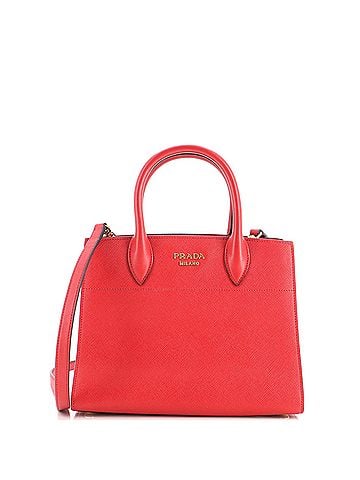 Prada Bibliotheque Tote Saffiano with City Calf Small (view 1)