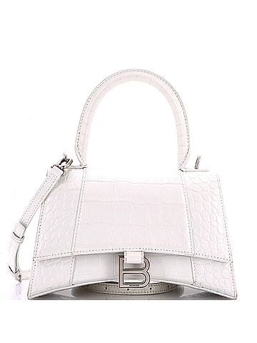 Balenciaga Hourglass Top Handle Bag Crocodile Embossed Leather Small (view 1)