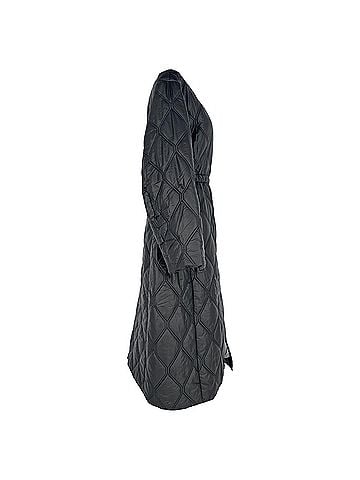 Ganni Ganni Diamond-Quilted Zip-Up Raincoat in Black Polyamide (view 2)