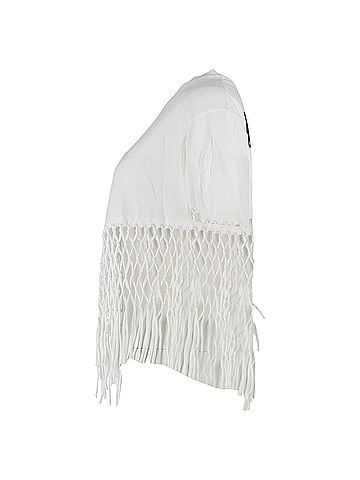 OFF-WHITE Off-white Asymmetric Net Cotton T-shirt in White Cotton (view 2)
