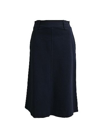 Brunello Cucinelli Brunello Cucinelli A-Line Midi Skirt in Navy Blue Cotton (view 1)