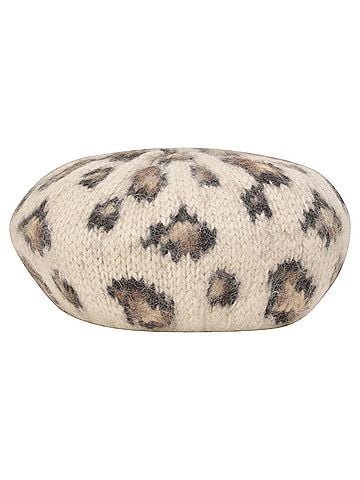 Eugenia Kim Eugenia Kim Baby Leopard Beret in Animal Print Wool (view 1)