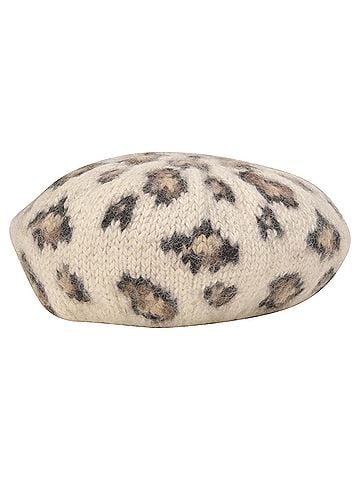 Eugenia Kim Eugenia Kim Baby Leopard Beret in Animal Print Wool (view 2)