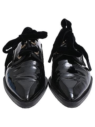 Lanvin Lanvin Pointed-Toe Lace-Up Derby Shoes in Black Patent Leather (view 2)