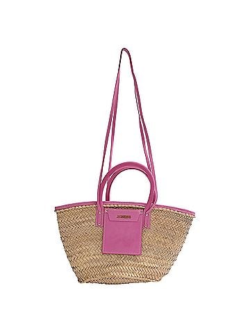 Jacquemus Jacquemus Le Panier Tote Bag in Pink Raffia (view 1)