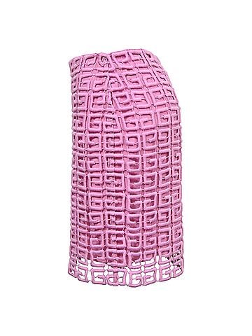 Givenchy Givenchy 4G Logo Guipure Lace Miniskirt in Pink Wool (view 2)