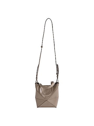 Loewe Loewe Mini Puzzle Fold Tote in Beige Calfskin Leather (view 1)