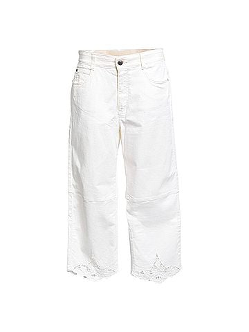 Stella McCartney Stella McCartney Lace Embroidered Jeans in White Cotton (view 1)