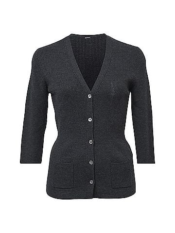 Jil Sander Jil Sander Buttoned Cardigan in Grey Wool (view 1)