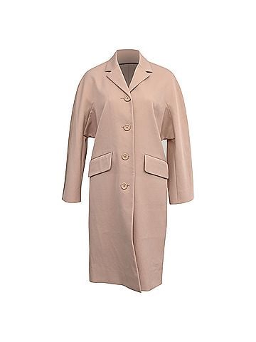 Miu Miu Miu Miu Single-Breasted Coat in Pink Viscose (view 1)