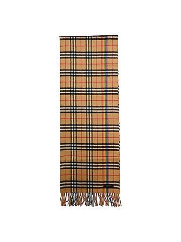 Burberry Burberry Rainbow Stripe Detailed Scarf in Beige Cashmere (view 2)