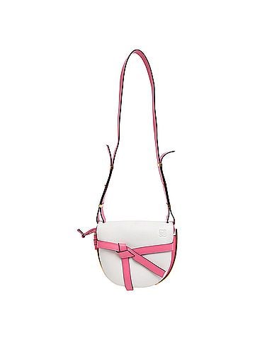 Loewe Loewe Small Gate Dual Shoulder Bag in White and Pink Calf Leather (view 1)
