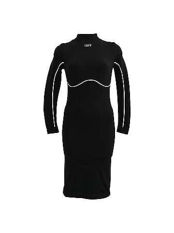 OFF-WHITE Off-White Athletic Off Stamp Seamless Dress in Black Polyamide (view 1)