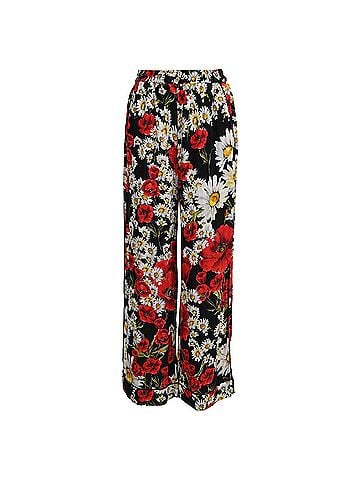 Dolce & Gabbana Dolce &amp; Gabbana Wide Leg Pants in Floral Print Silk (view 1)