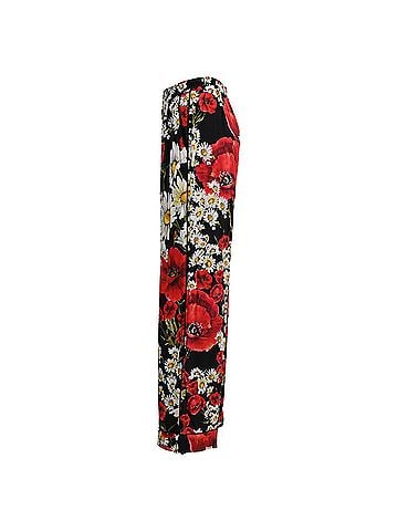 Dolce & Gabbana Dolce &amp; Gabbana Wide Leg Pants in Floral Print Silk (view 2)