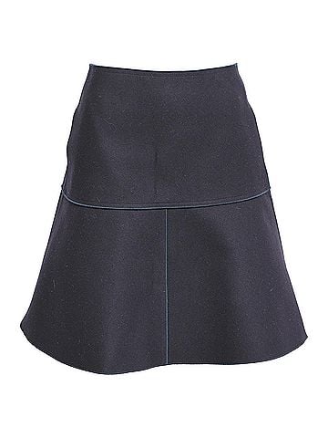 Jil Sander Jil Sander Navy Panelled Mini Skirt in Black Wool (view 1)