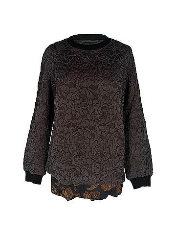 Dries Van Noten Dries Van Noten Jacquard Sweater in Brown Silk (view 1)