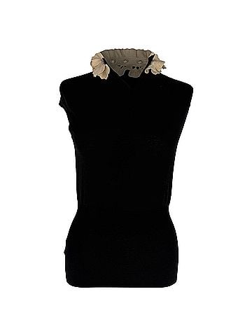 Alexander McQueen Alexander Mcqueen Ruffled Collar Sleeveless Top in Black Wool (view 1)