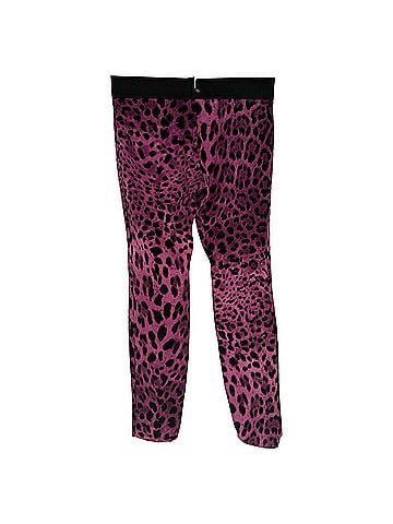 Dolce & Gabbana Dolce &amp; Gabbana Leopard Print Pants in Purple Silk (view 1)