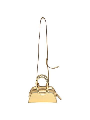 Givenchy Givenchy Mini Antigona East-West Top Handle Bag in Metallic Gold Leather (view 1)