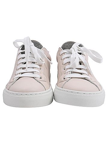 Brunello Cucinelli Brunello Cucinelli Monili Low Top Sneakers in Beige Leather (view 2)