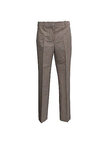 Givenchy Givenchy Plaid Mid-Rise Tweed Trousers in Brown Wool (view 1)