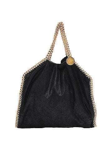Stella McCartney Stella Mccartney Small Falabella Tote Bag in Black Shaggy Deer (view 1)
