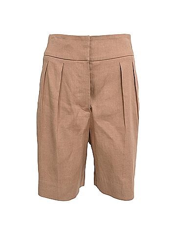 Brunello Cucinelli Brunello Cucinelli Pleated Shorts in Beige Polyester (view 1)
