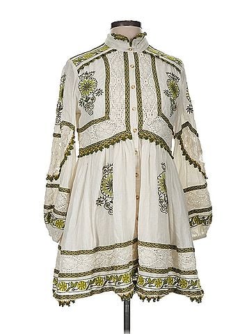 Maeve Long-Sleeved Embroidered Boho Mini Casual Dress (view 1)