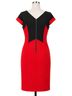 Shani 95% Polyester 5% Spandex 95% Polyester 5% Spandex 100% Polyester Red Black Cocktail Dress Size 6 - photo 2