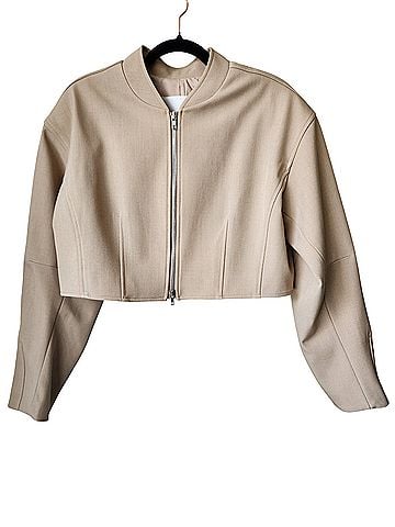 The Frankie Shop Banks Cropped Bomber Jacket (view 2)