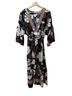 Sofia by Sofia Vergara Floral Black Brown White Purple Gold Casual Dress Size M - photo 2