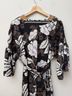Sofia by Sofia Vergara Floral Black Brown White Purple Gold Casual Dress Size M - photo 8