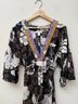 Sofia by Sofia Vergara Floral Black Brown White Purple Gold Casual Dress Size M - photo 3