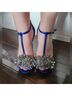 Betsey Johnson Blue Silver Heels Size 8 - photo 10