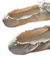 Vivaia 100% Satin Gold Ivory Flats Size 10 - photo 7