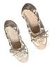 Vivaia 100% Satin Gold Ivory Flats Size 10 - photo 5