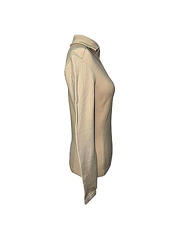 Prada Prada Zip-Up Elbow-Patched Sweater in Beige Wool (view 2)