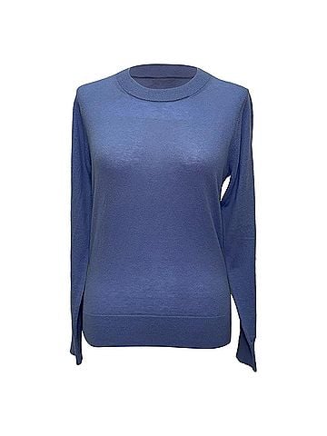 Zimmermann Zimmermann Knitted Crewneck Sweater in Navy Blue in Navy Blue Cashmere (view 1)