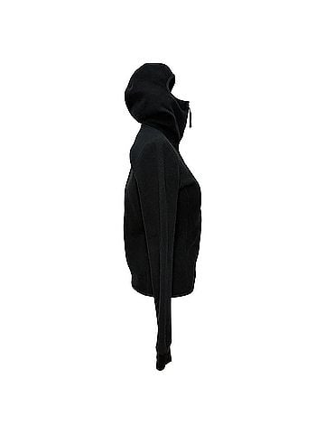 Prada Prada Zip-Up Hooded Fleece Jacket in Black Polyester (view 2)