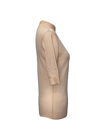 Joseph Joseph Short Sleeve Turtleneck Sweater in Peach Cashmere (view 2)