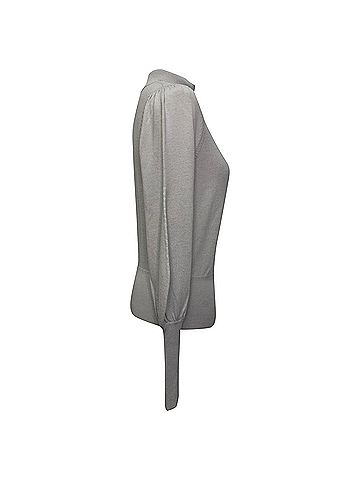 Zimmermann Zimmermann Knitted Turtleneck Sweater in Grey Merino Wool (view 2)